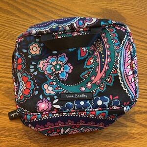 Vera Bradley Black and Blue Floral Cosmetic Bag